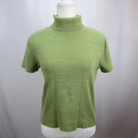 Christopher & Banks Tops - Christopher & Banks Green Short Sleeve Turtleneck